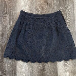 J. Crew Navy Lace Mini Skirt